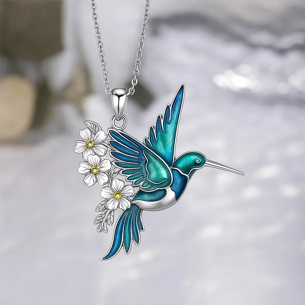 Beautiful Hummingbird Necklace with Bonus Earrings - Limited Offer