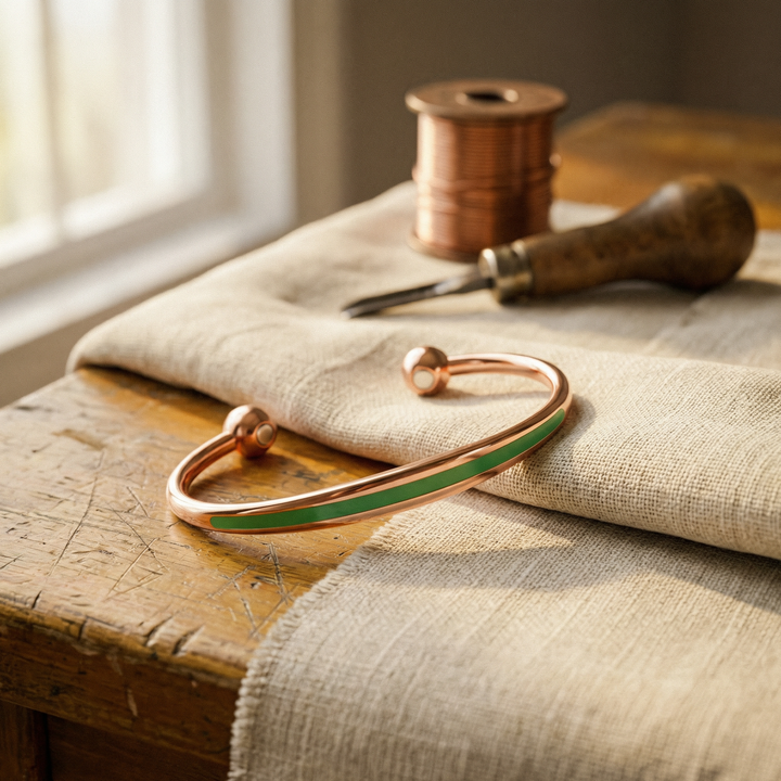 Alorin copper and jade bracelet