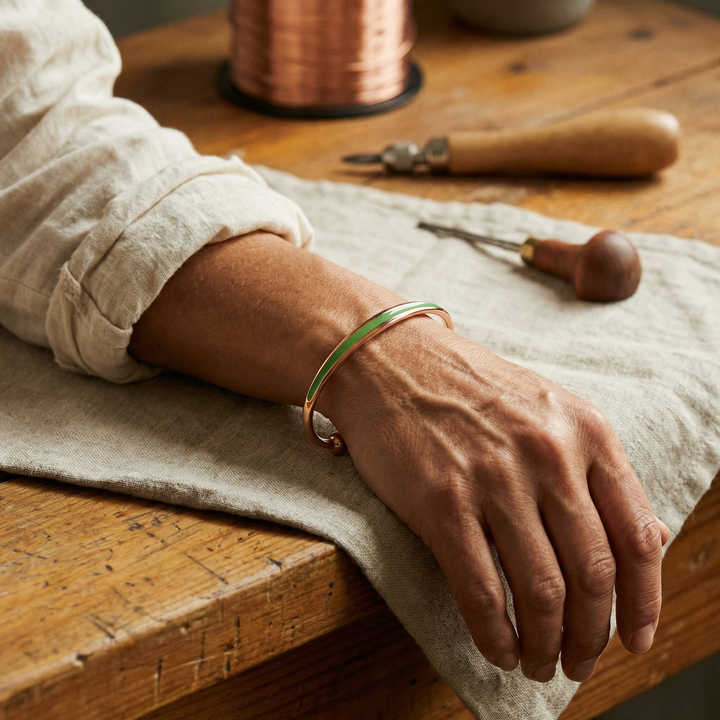 Alorin copper and jade bracelet