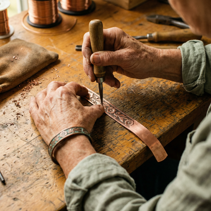 Alorin Copper Bracelet with Vine Pattern