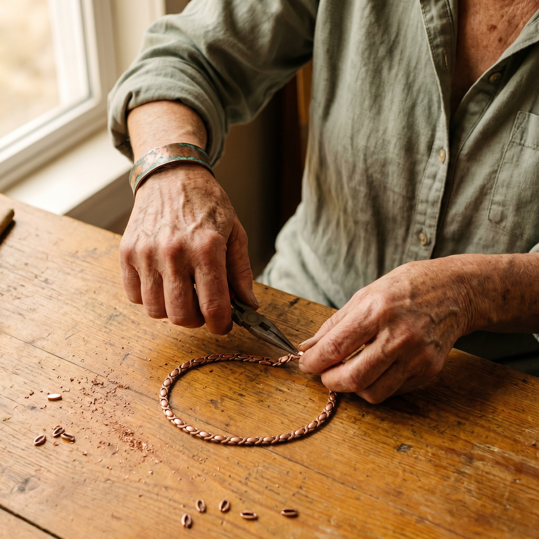 Copper necklace with cedar wood Alorin