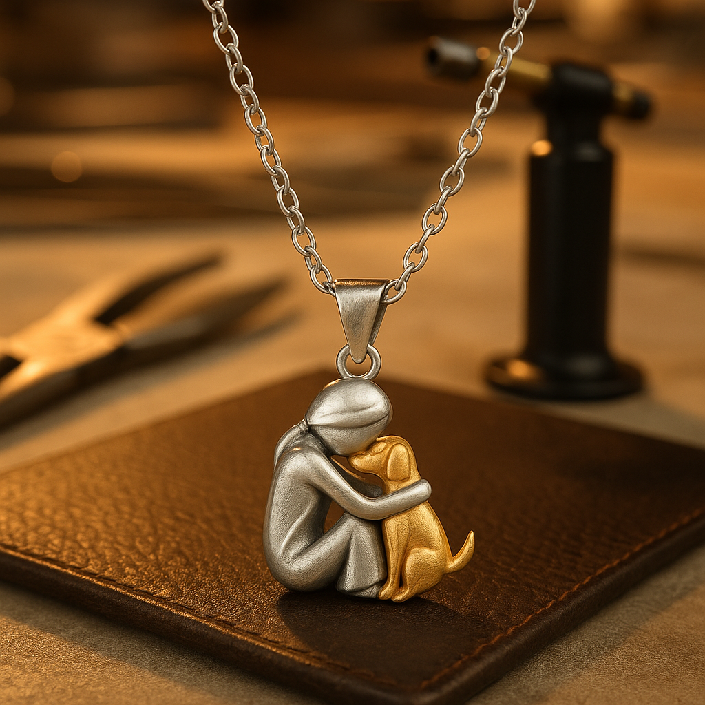 Necklace with "Hug" pendant