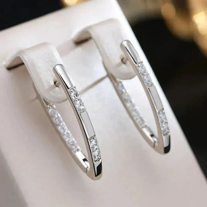 Elegant Earrings with Zirconia Stones