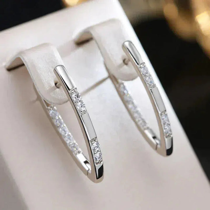Elegant Earrings with Zirconia Stones