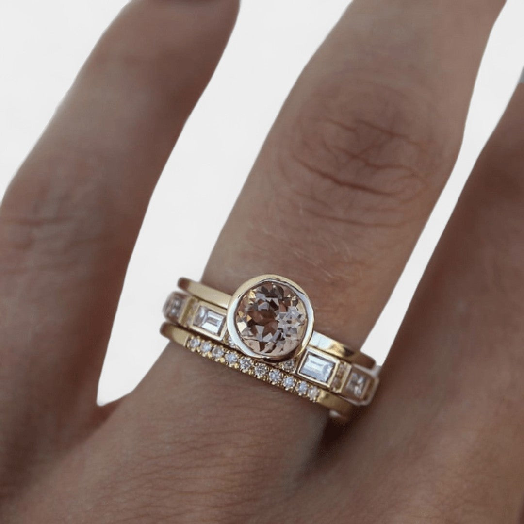 Liv - Ring Set with Crystal Details and Gold Accents