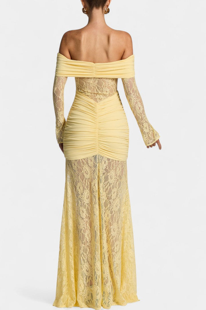 Roisin - Strapless Bruma Dress with Lace and Ruffles