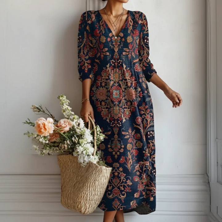 Saoirse | Long Dress in Ethnic Style