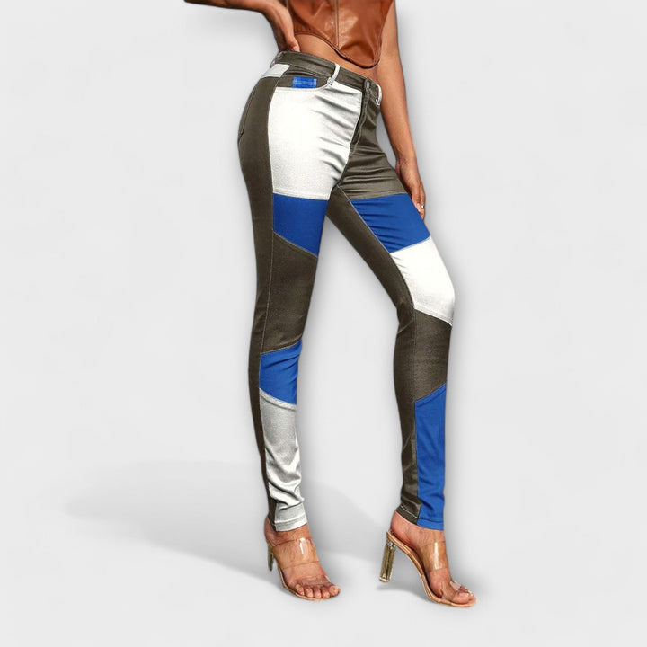 Ciara - Color-Block Fabric Pants