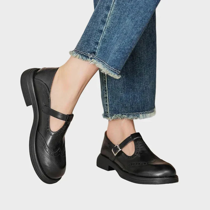 Aoife - Leather Mary Jane Shoes for Women with Strap