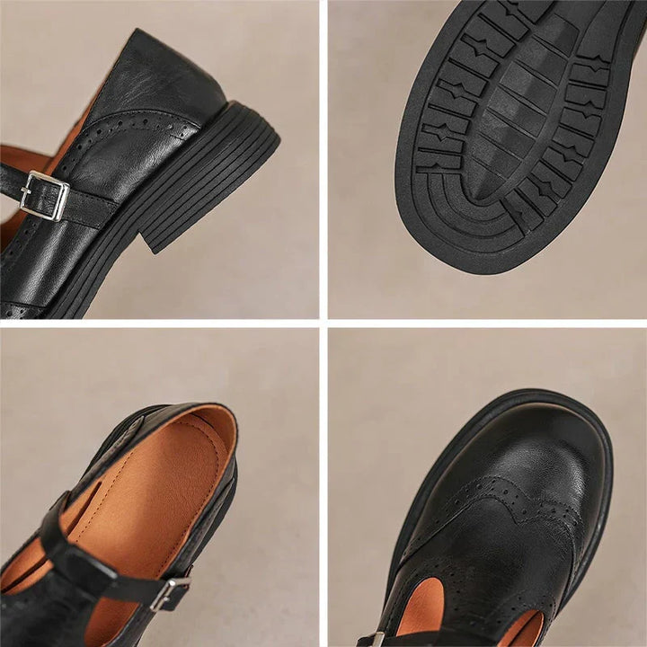 Aoife - Leather Mary Jane Shoes for Women with Strap