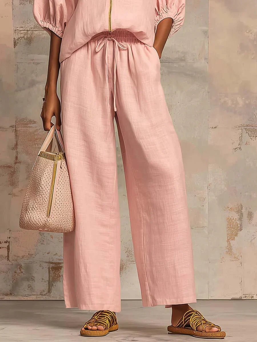 Orla - Two-Piece Set: Relaxed Shirt and Wide-Leg Trousers