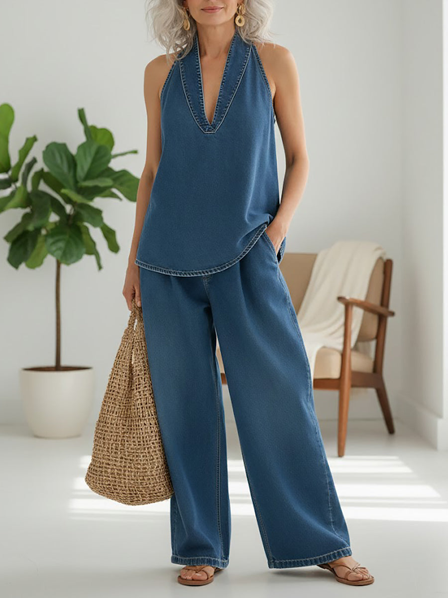 Sadhbh™ | Vintage Two-Piece Denim Set