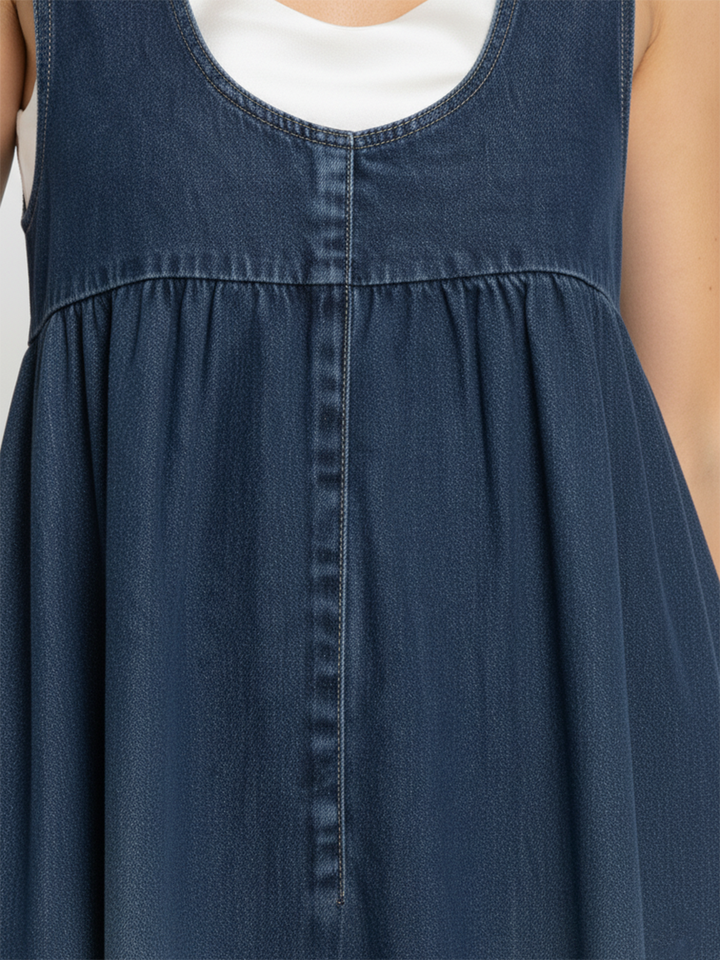 Sorcha™ | Long Dress in Washed Denim