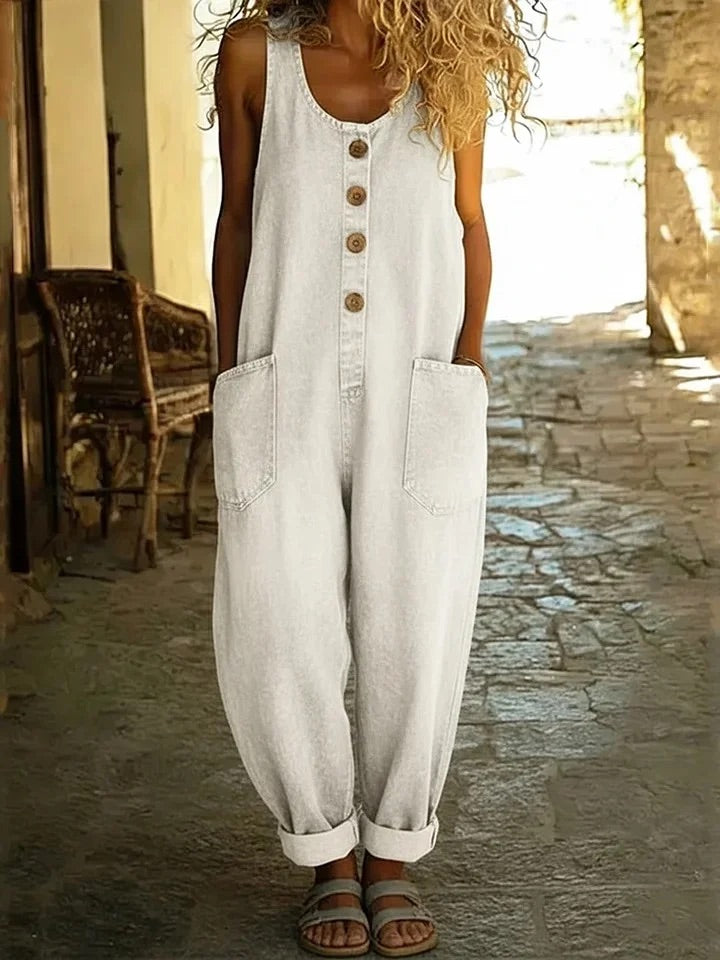 Róisín™ | Washed Cotton Denim Jumpsuit