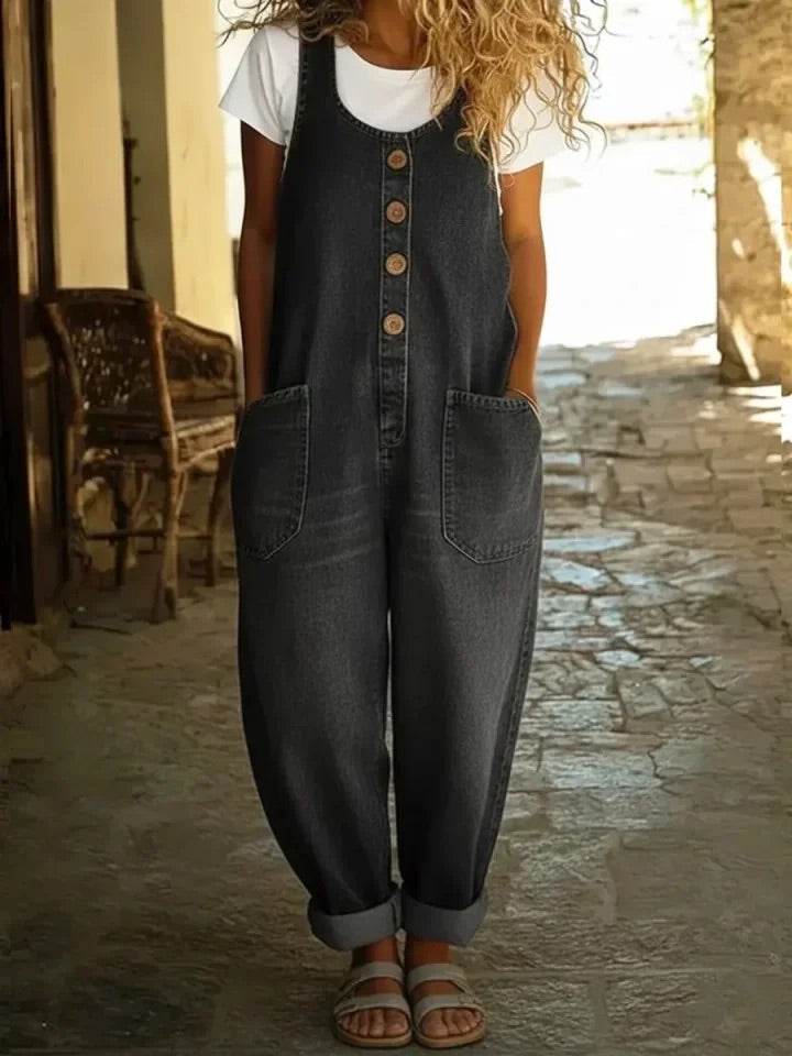 Róisín™ | Washed Cotton Denim Jumpsuit