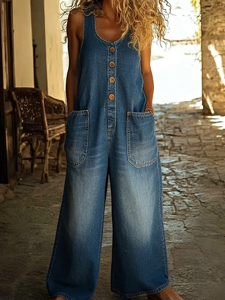 Róisín™ | Washed Cotton Denim Jumpsuit