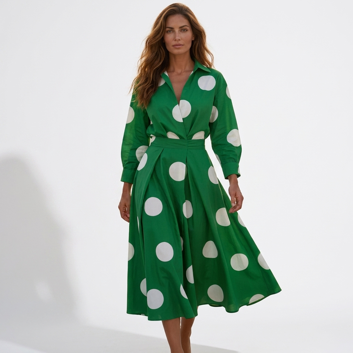 Linnea - Elegant Cotton Dress with Collar