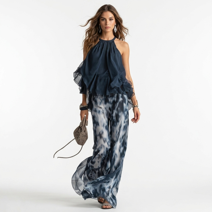 Mairead - Trousers and Off-Shoulder Top Set