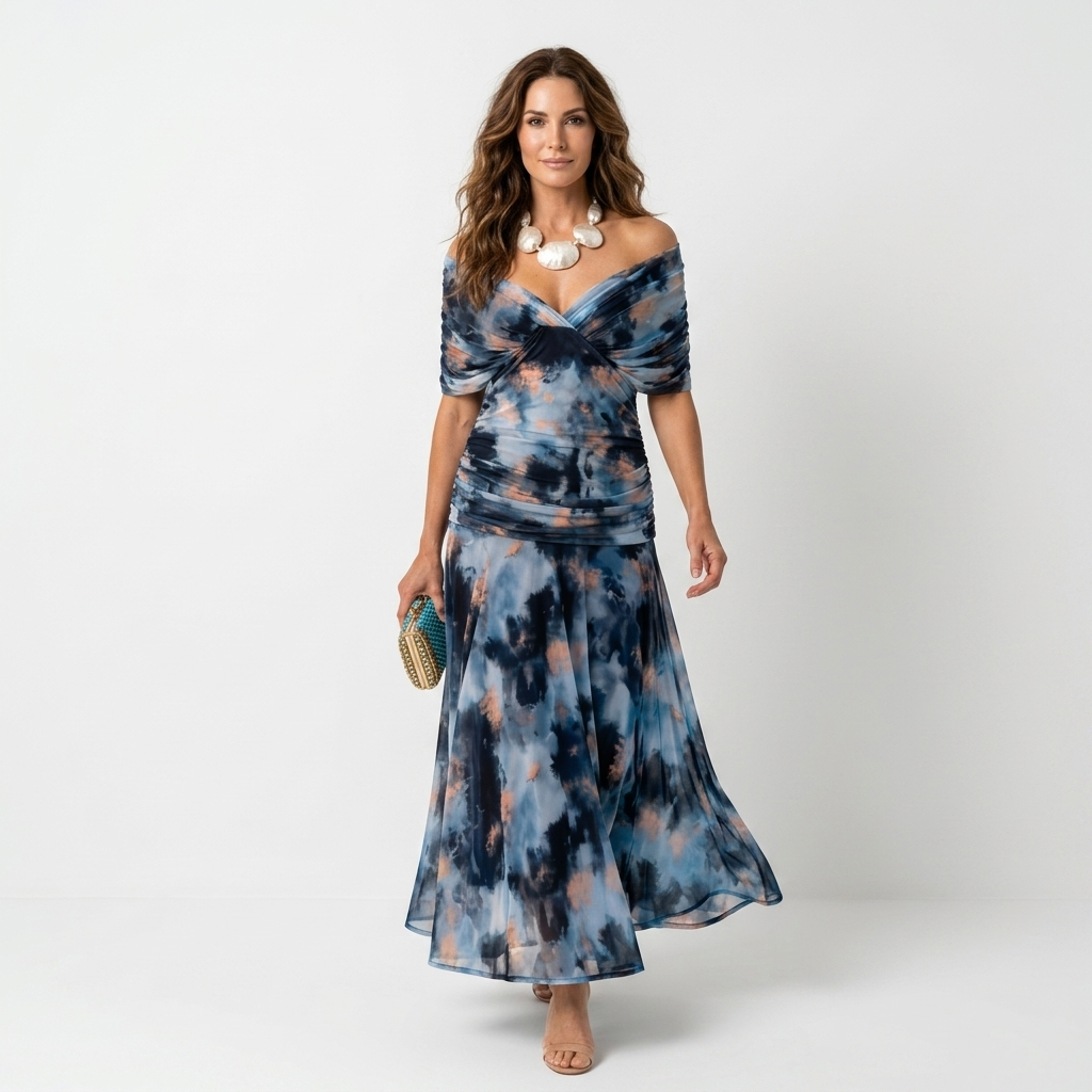 Eilís - Long Elegant Dress with V-Neck