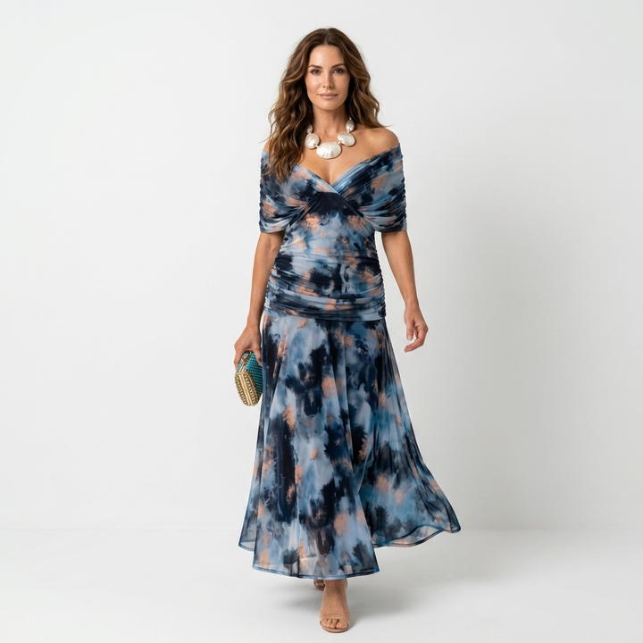 Eilís - Long Elegant Dress with V-Neck